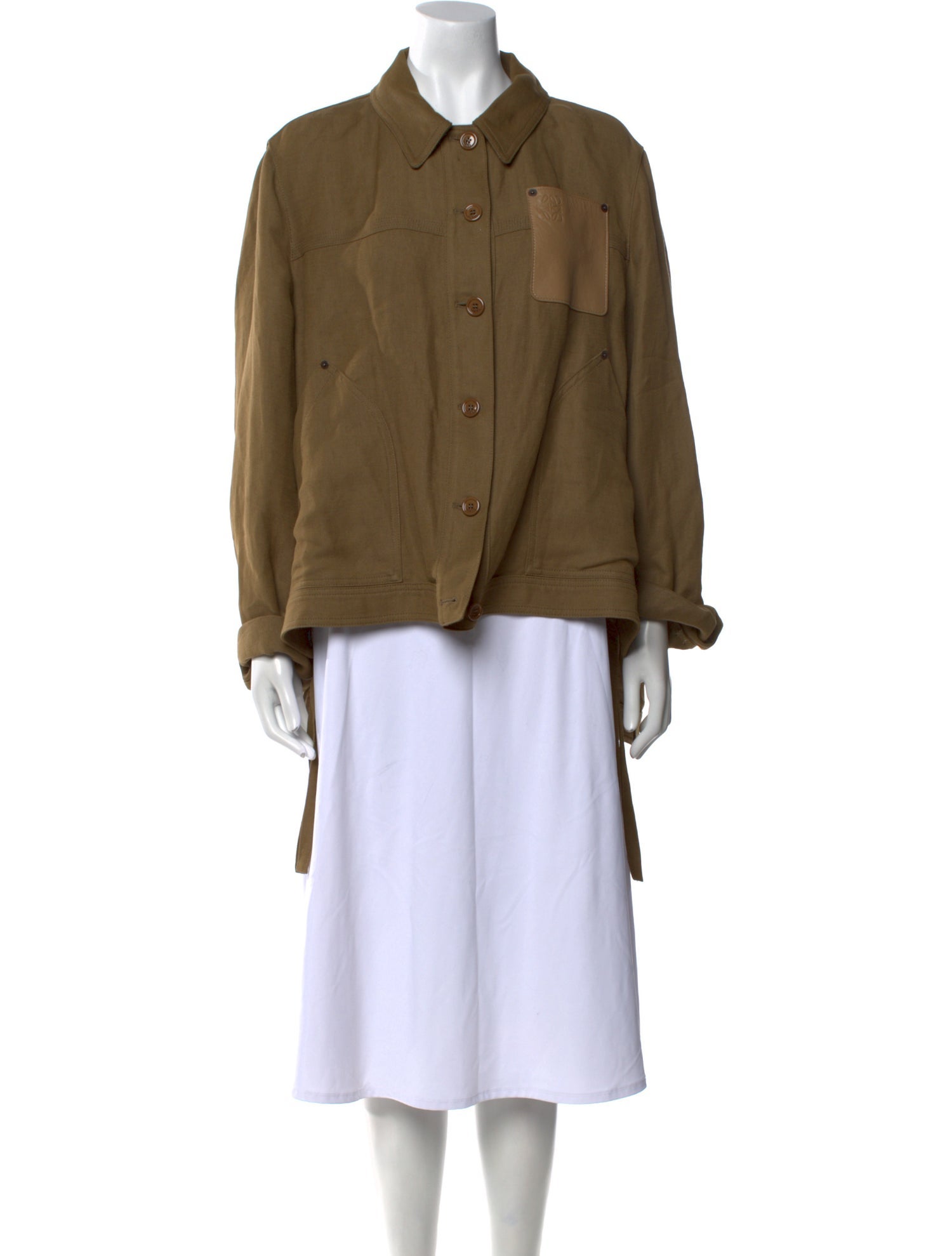 Loewe Linen Long Sleeve Button-Up Top