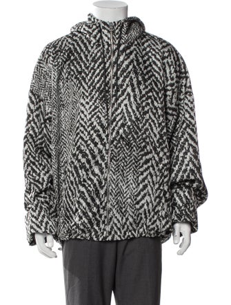 Loewe Houndstooth Print Moto Jacket