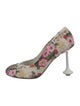 Loewe Floral Print Beaded Accents Pumps