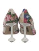 Loewe Floral Print Beaded Accents Pumps