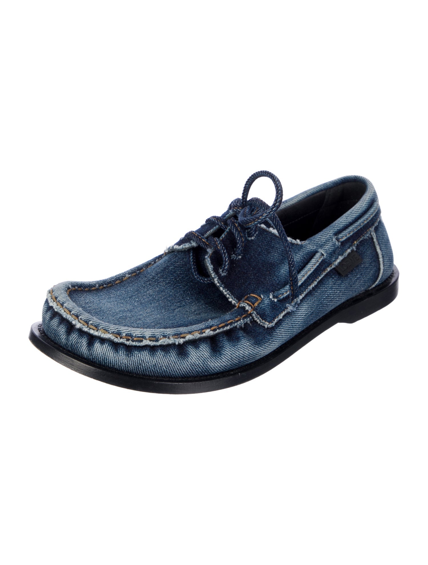 Loewe Denim Distressed Accents Oxfords