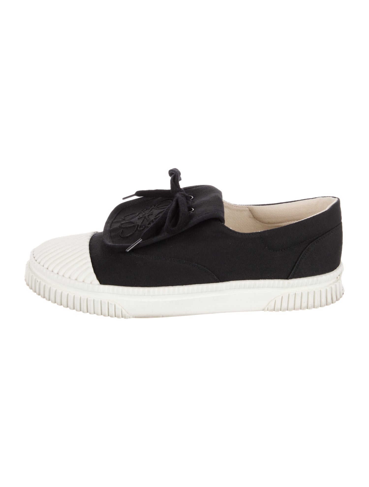 Loewe Canvas Embroidered Accent Sneakers