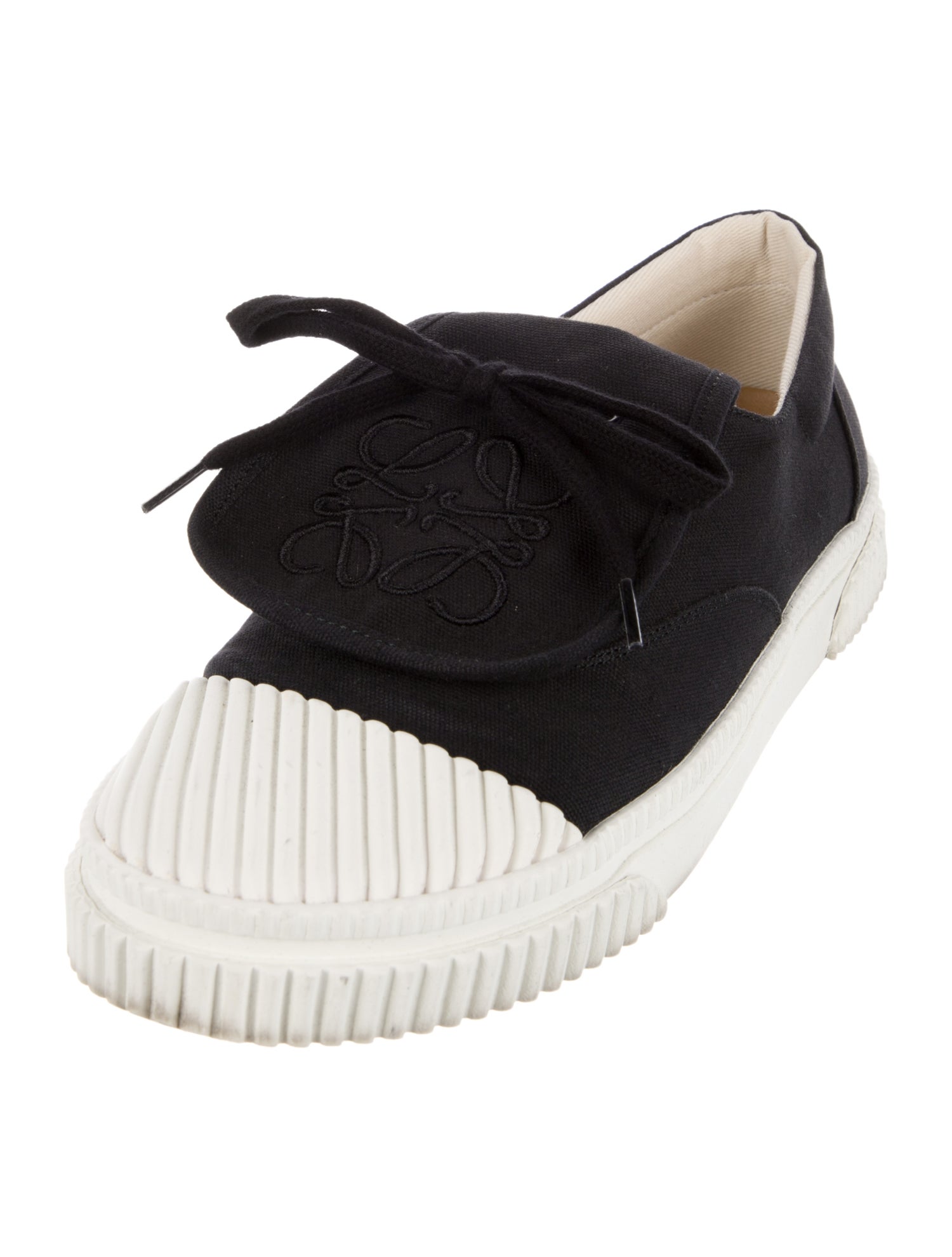 Loewe Canvas Embroidered Accent Sneakers