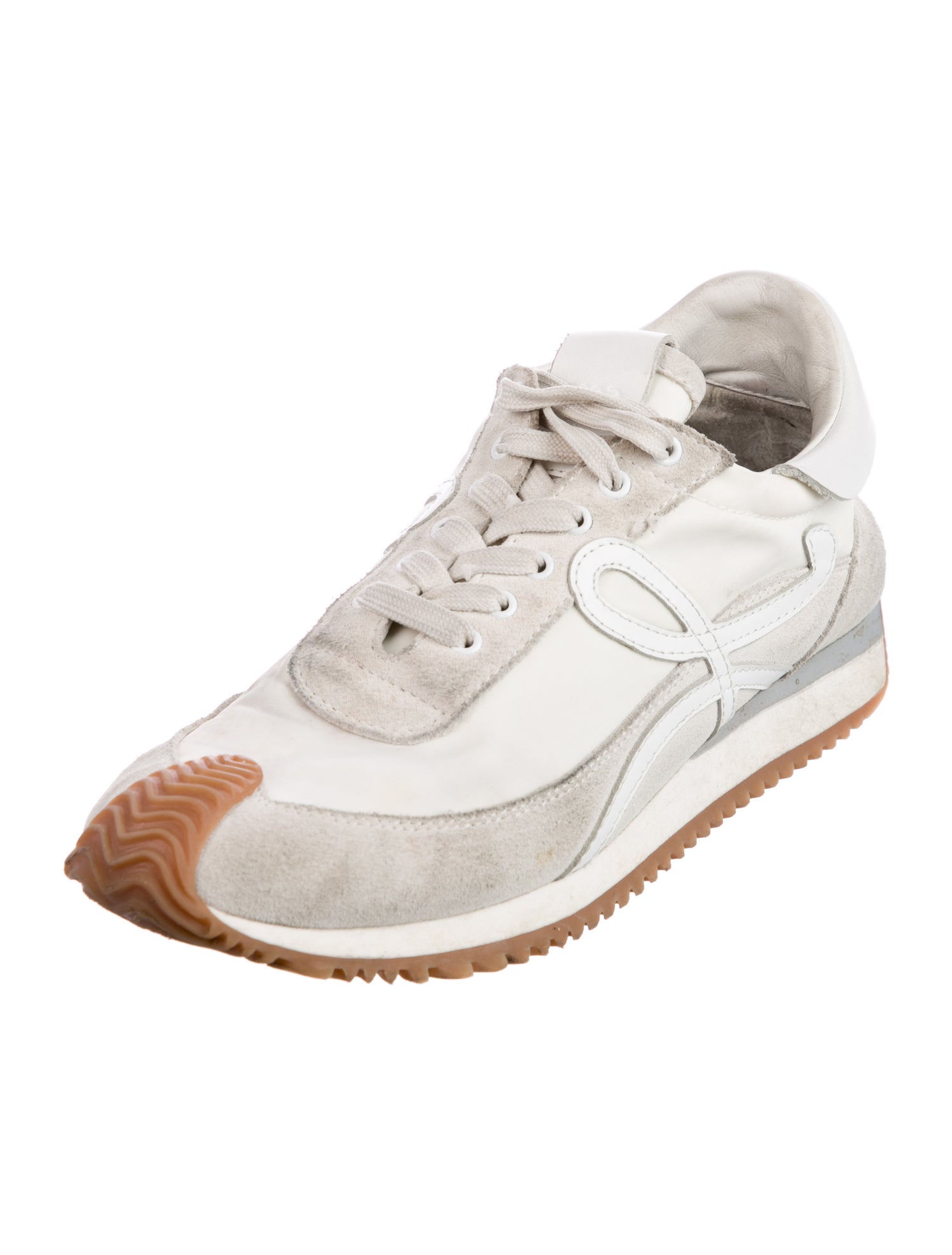 Loewe Suede Leather Trim Embellishment Sneakers