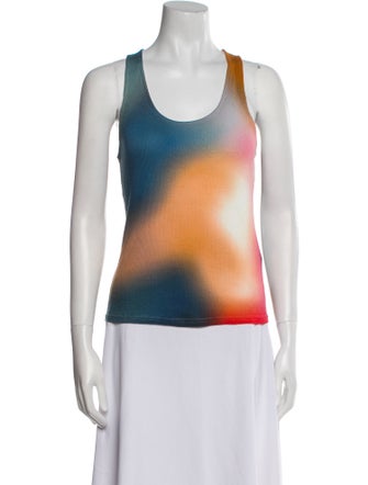 Loewe Tie-Dye Print Scoop Neck Top
