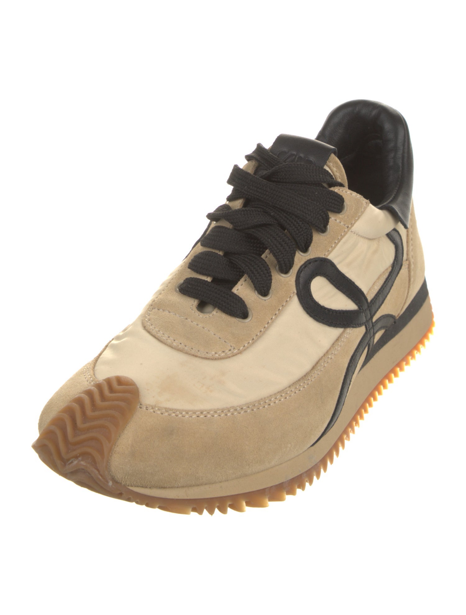 Loewe Suede Colorblock Pattern Sneakers