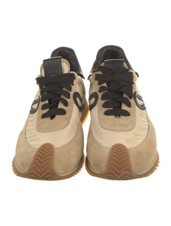 Loewe Suede Colorblock Pattern Sneakers