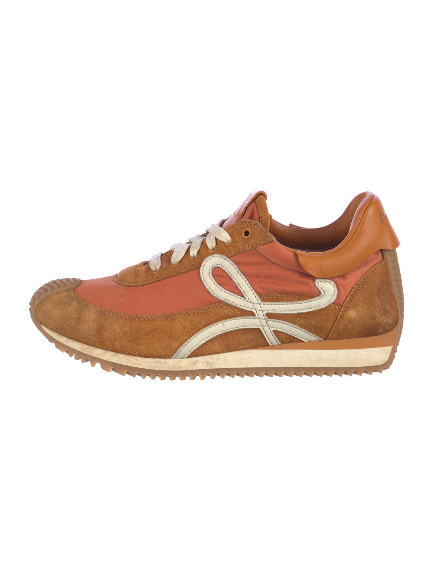 Loewe Suede Colorblock Pattern Athletic Sneakers