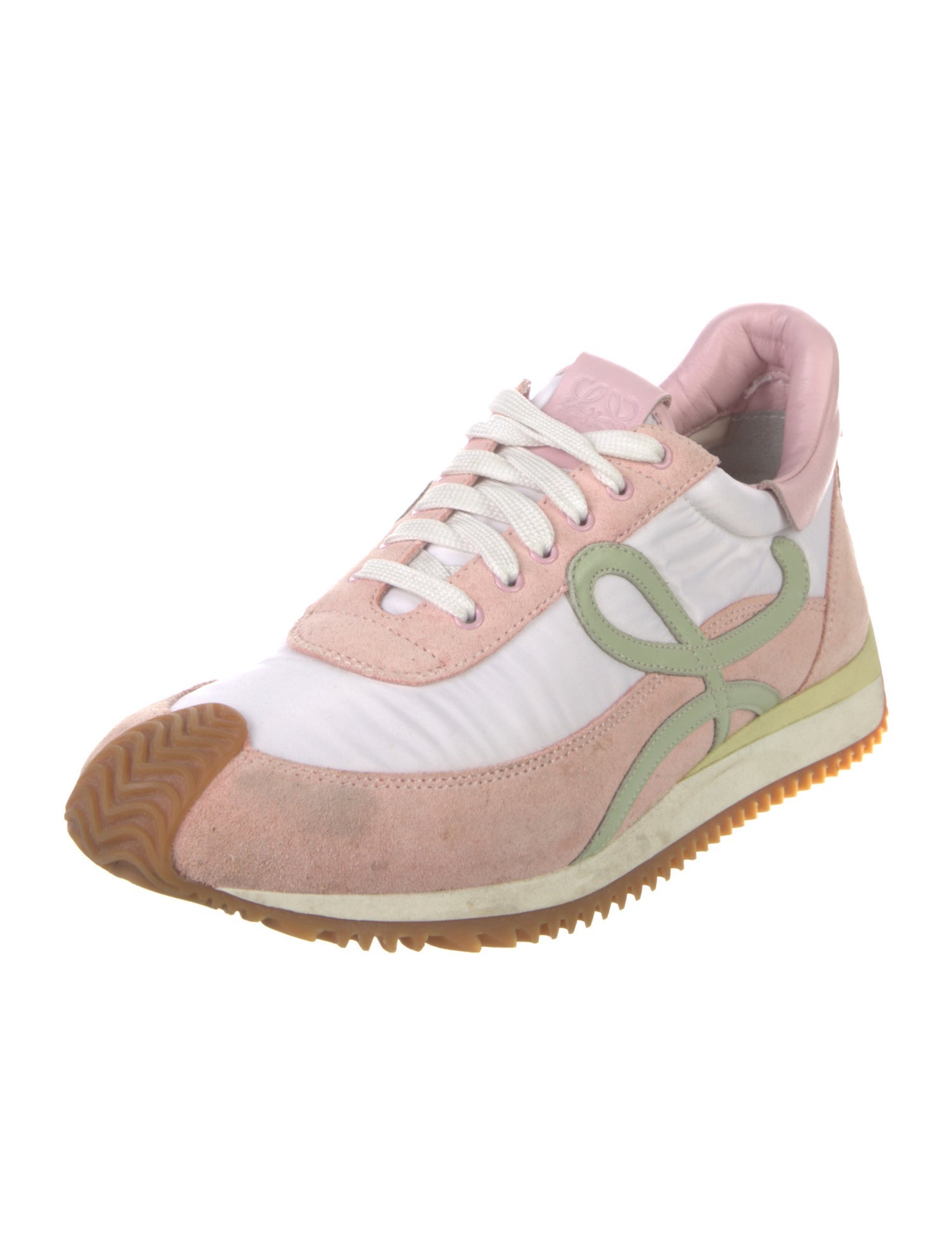 Loewe Suede Colorblock Pattern Sneakers