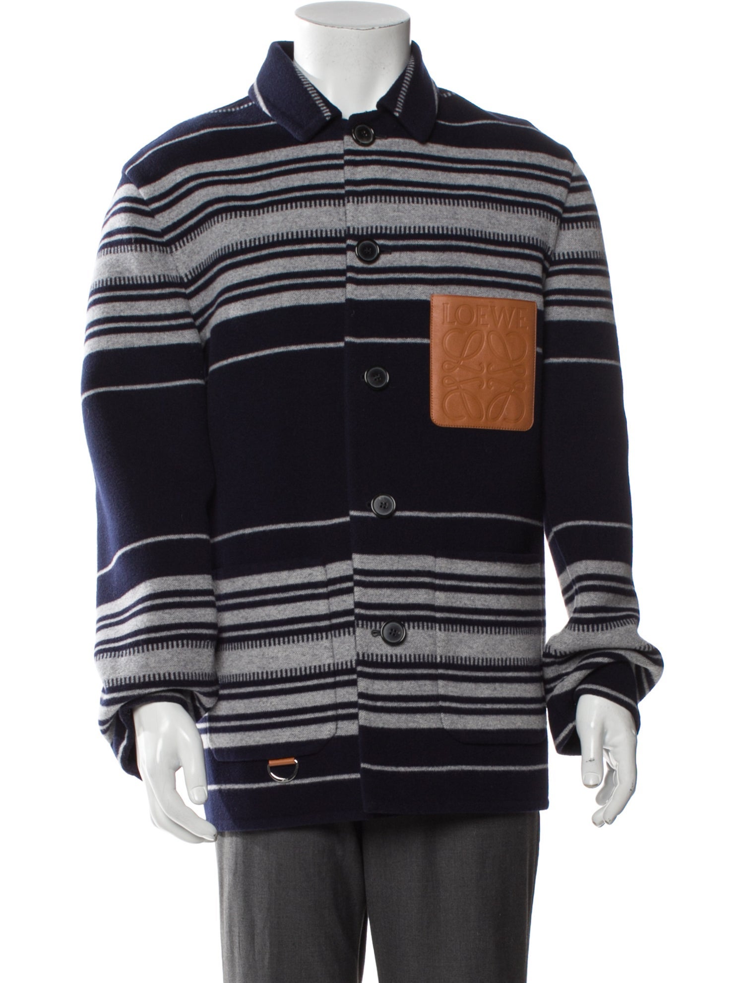 Loewe Anagram Striped Wool Jacket w/ Tags