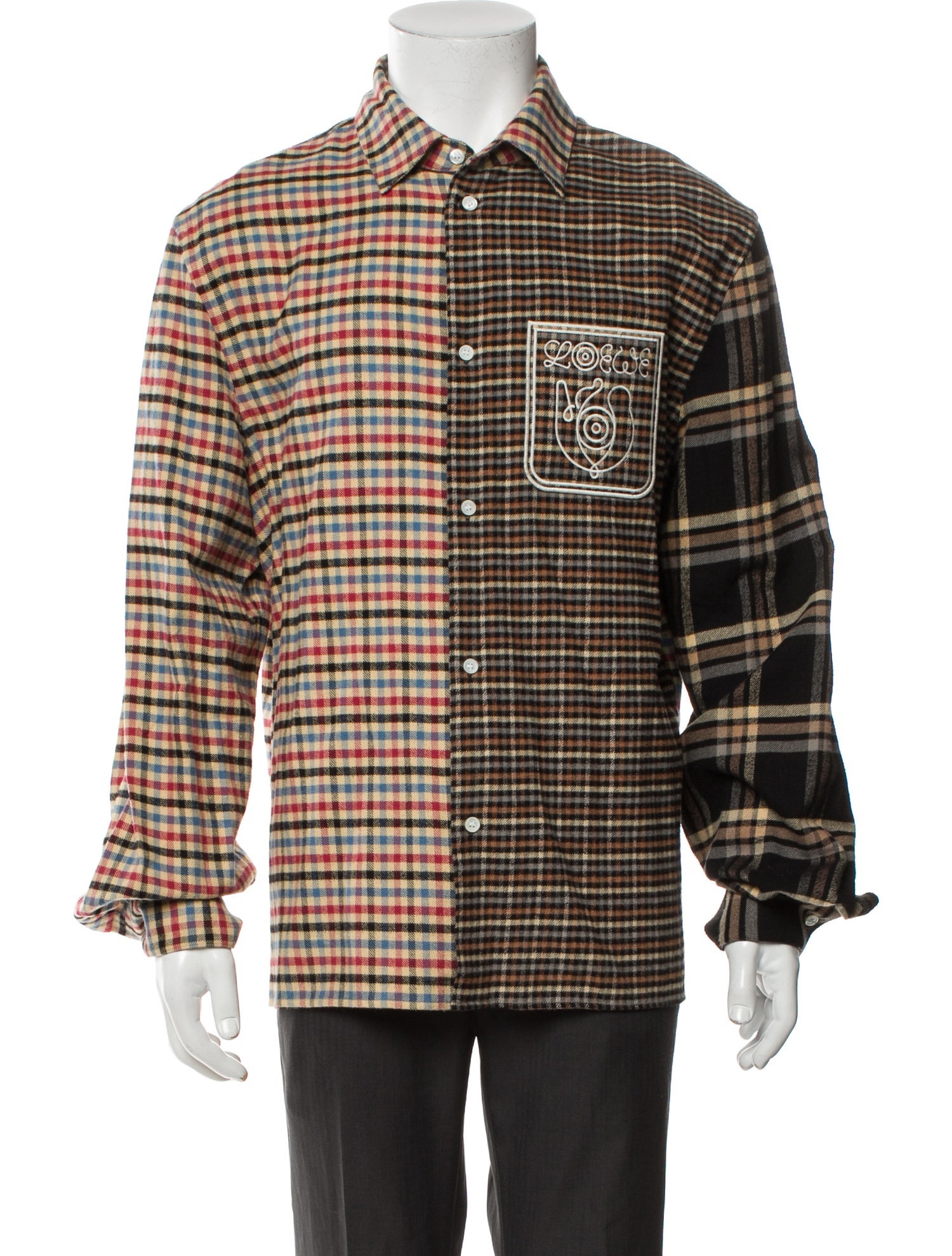 Loewe Plaid Print Long Sleeve Shirt