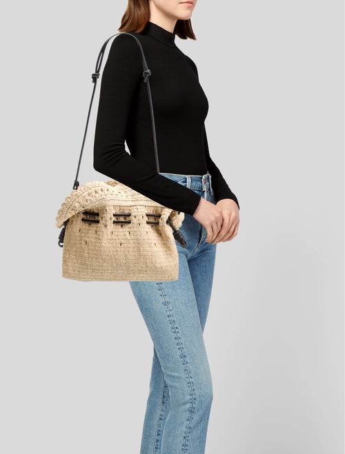 Loewe Raffia x Paula's Ibiza Medium Flamenco Raffia Clutch