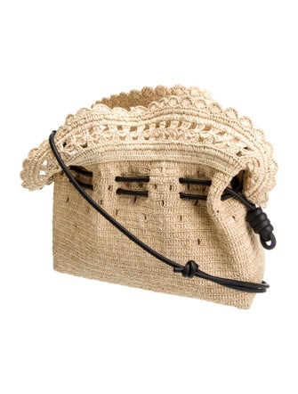 Loewe Raffia x Paula's Ibiza Medium Flamenco Raffia Clutch