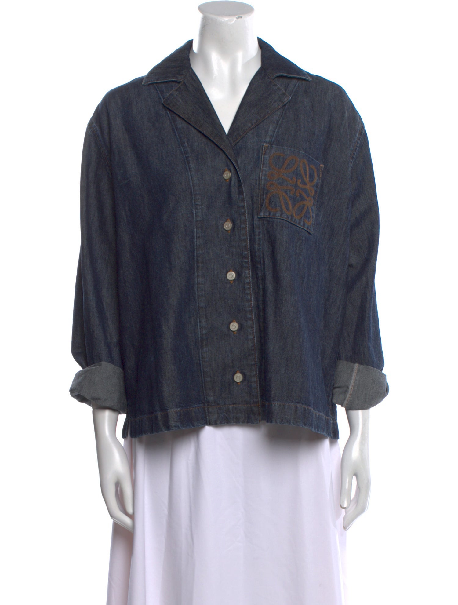 Loewe Three-Quarter Sleeve Button-Up Top