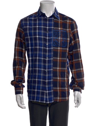 Loewe Plaid Print Long Sleeve Shirt