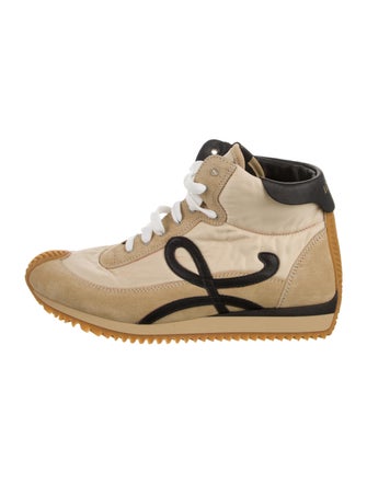 Loewe Suede Colorblock Pattern Sneakers