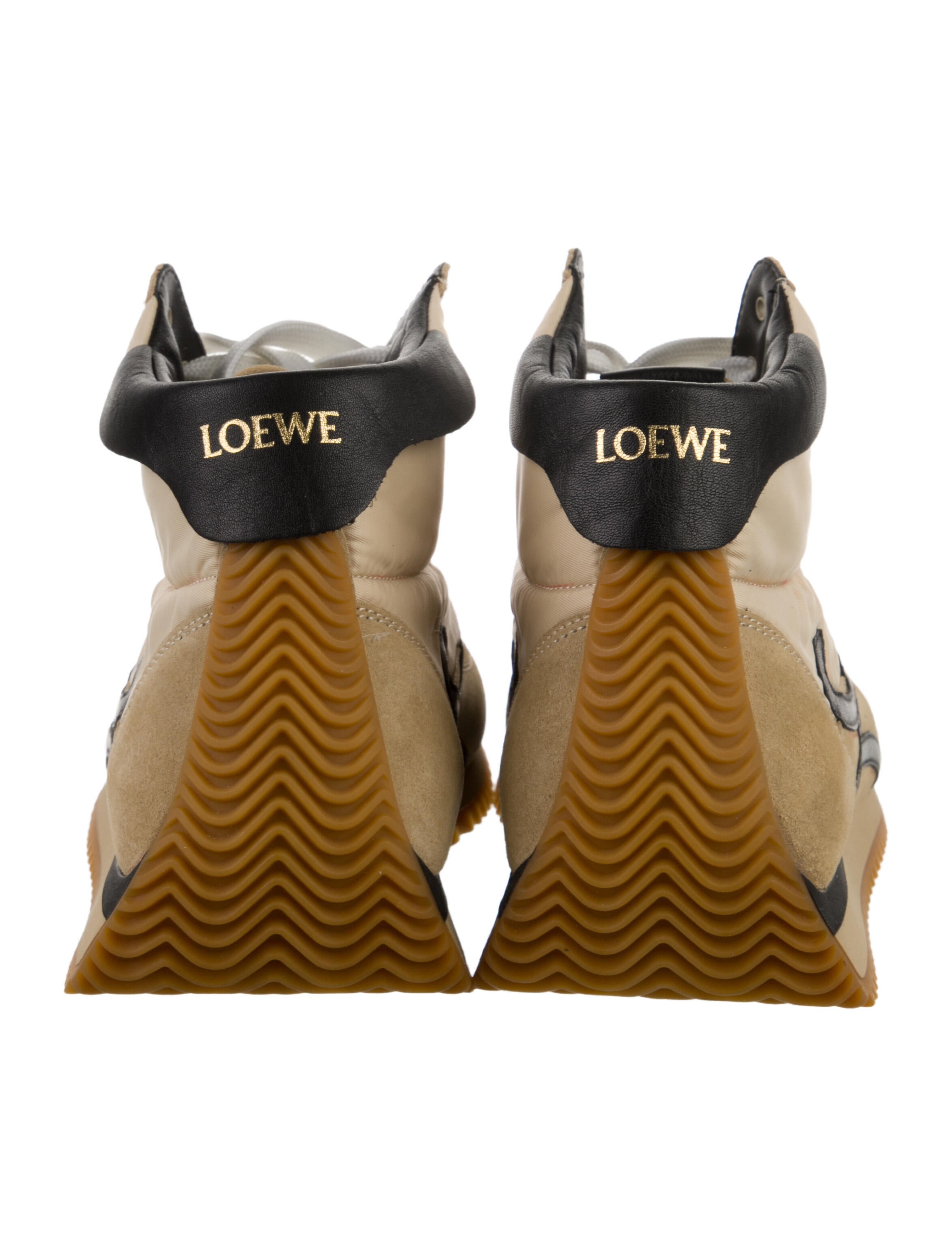 Loewe Suede Colorblock Pattern Sneakers