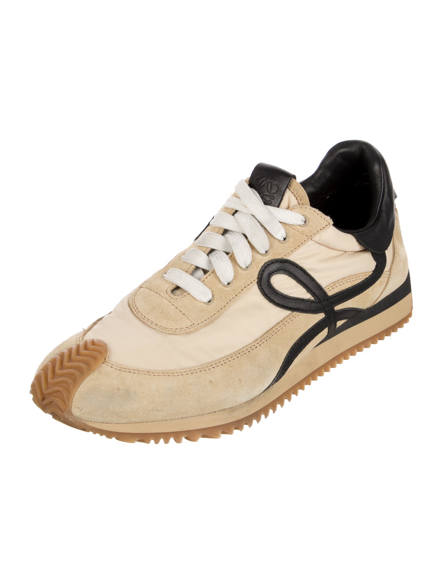 Loewe Suede Colorblock Pattern Sneakers