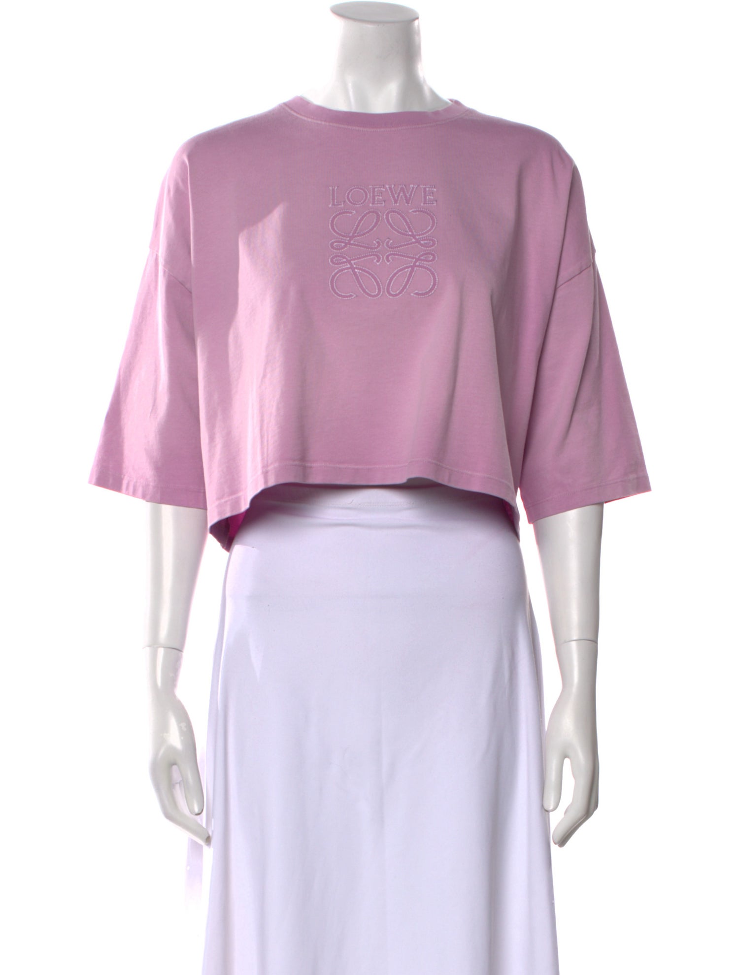 Loewe Crew Neck Three-Quarter Sleeve Crop Top w/ Tags