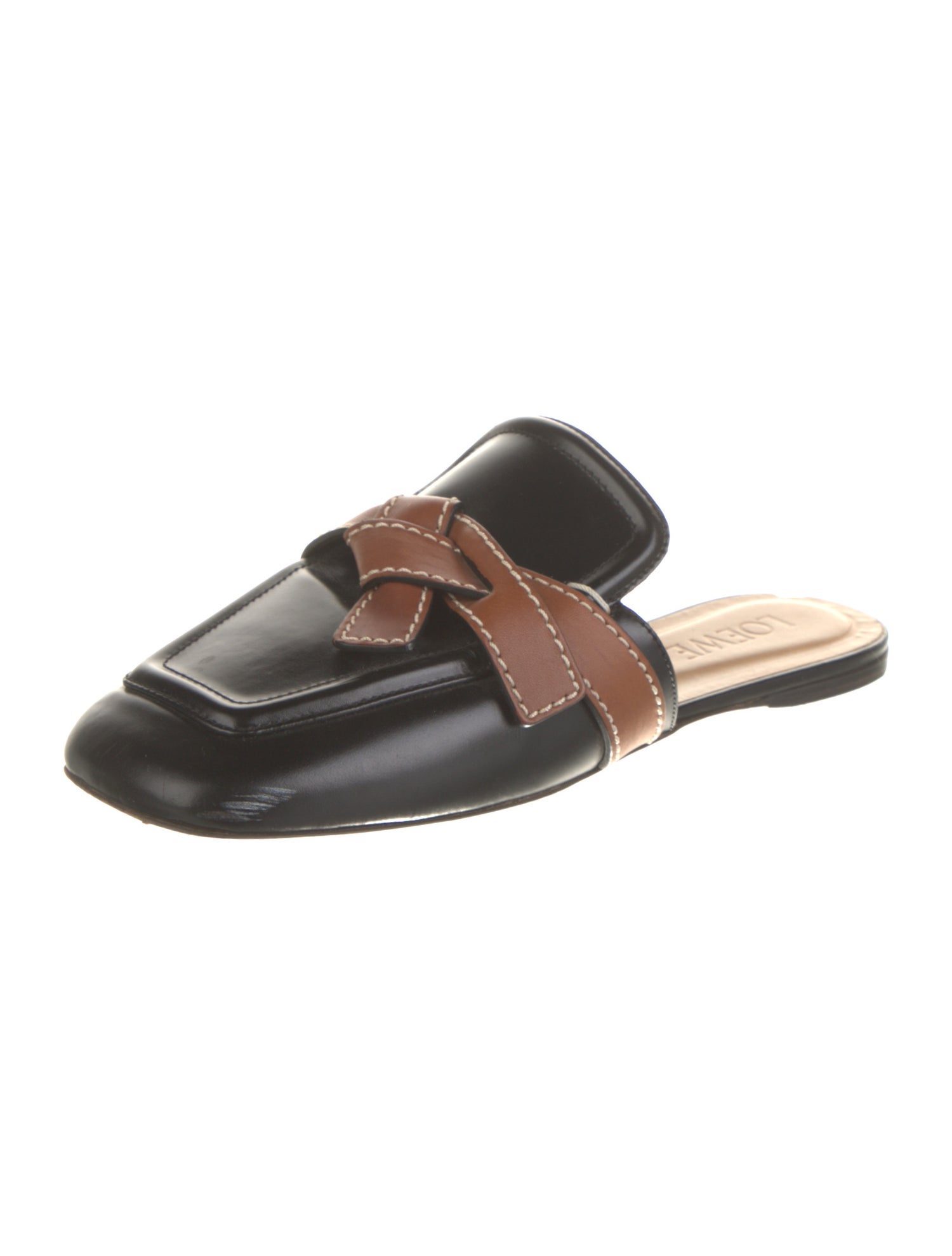 Loewe Leather Whipstitch Trim Mules