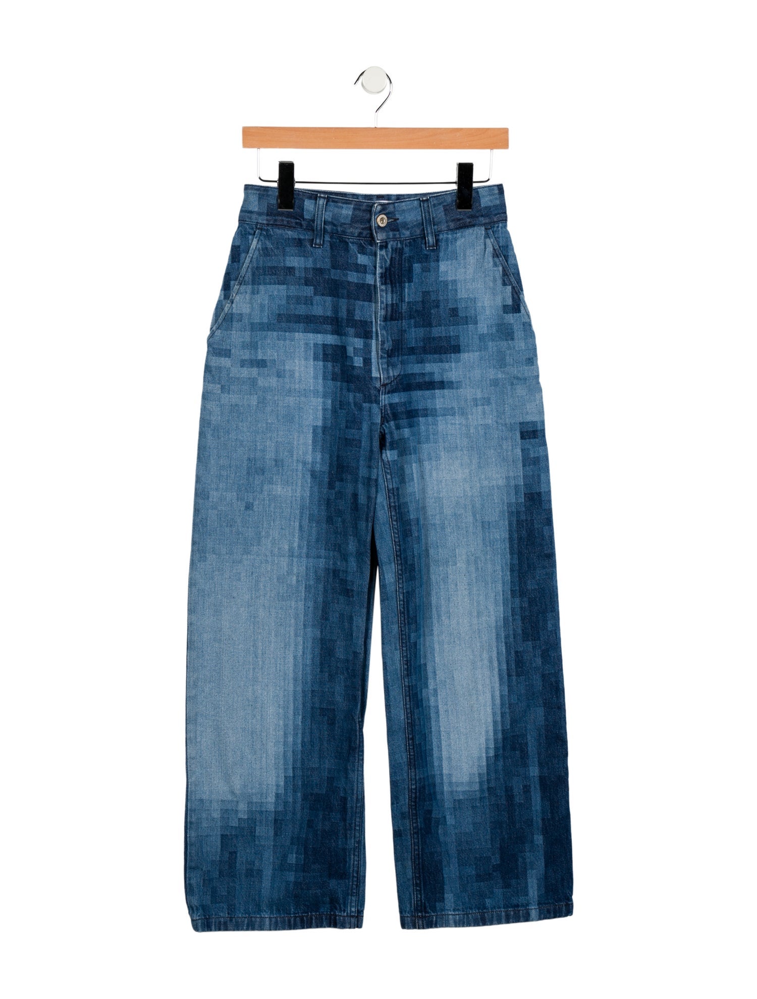 Loewe Pixelated Wide Leg Jeans
