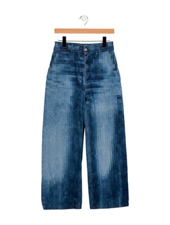 Loewe Pixelated Wide Leg Jeans