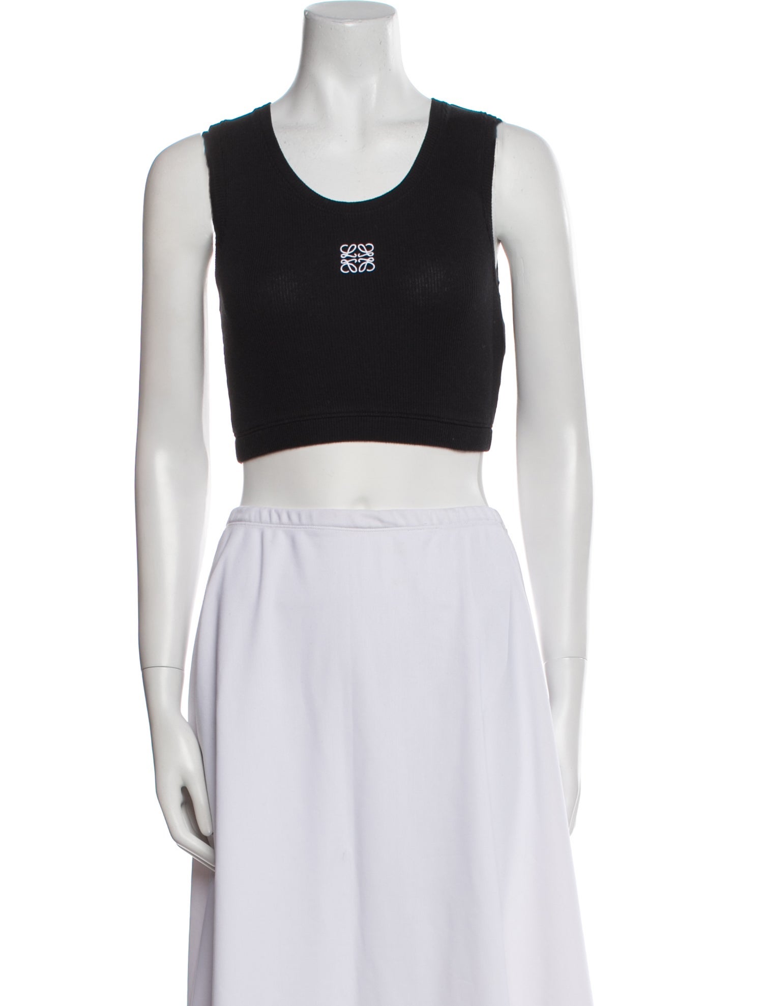 Loewe Graphic Print Scoop Neck Crop Top