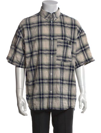 Loewe Plaid Print Short Sleeve Shirt