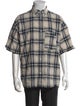 Loewe Plaid Print Short Sleeve Shirt