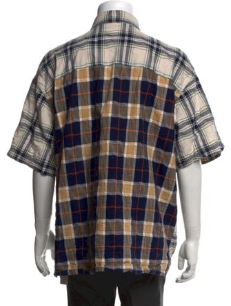 Loewe Plaid Print Short Sleeve Shirt