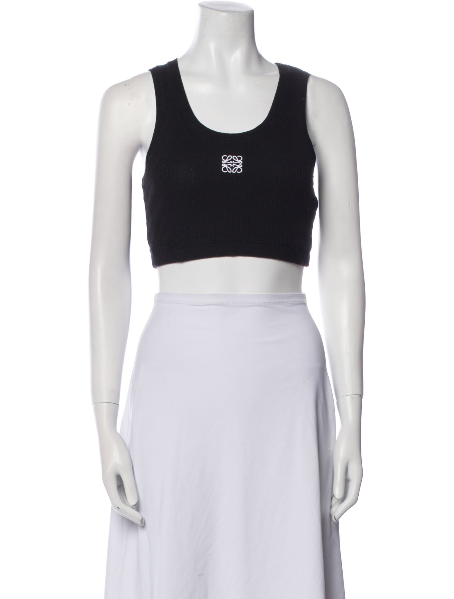 Loewe Graphic Print Scoop Neck Crop Top