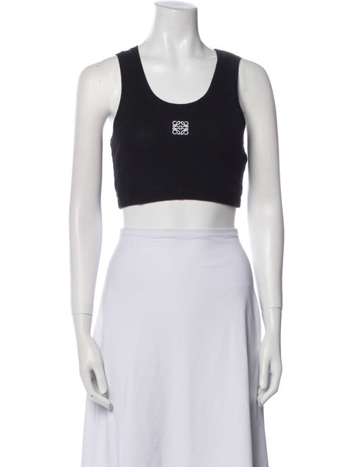 Loewe Graphic Print Scoop Neck Crop Top