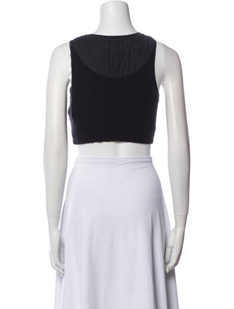 Loewe Graphic Print Scoop Neck Crop Top