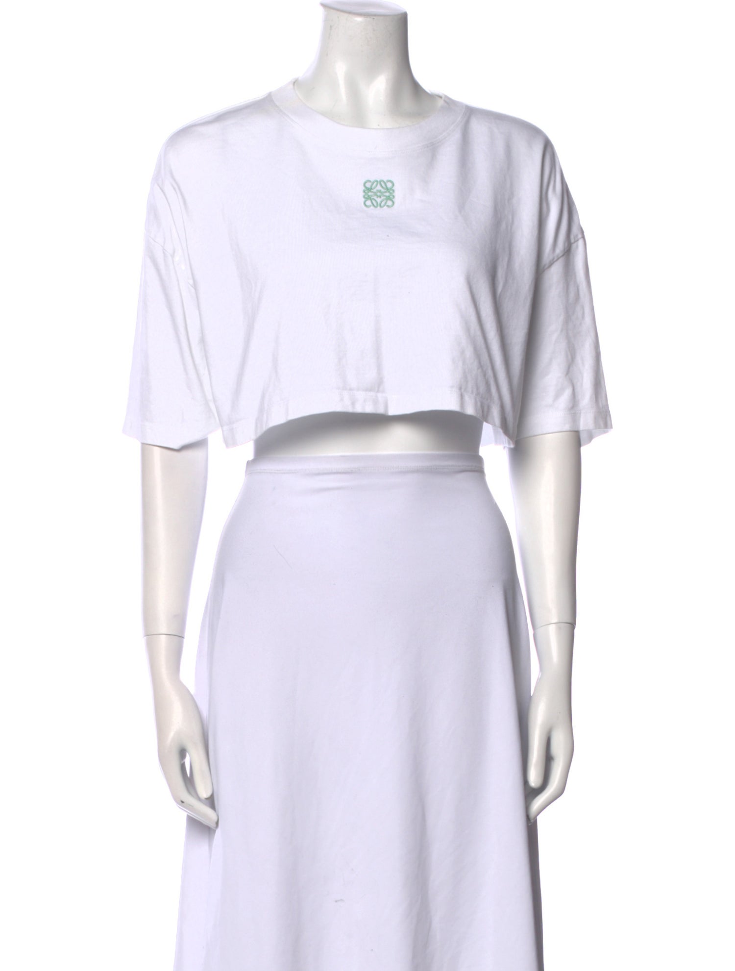 Loewe Graphic Print Crew Neck Crop Top