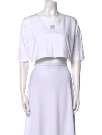 Loewe Graphic Print Crew Neck Crop Top