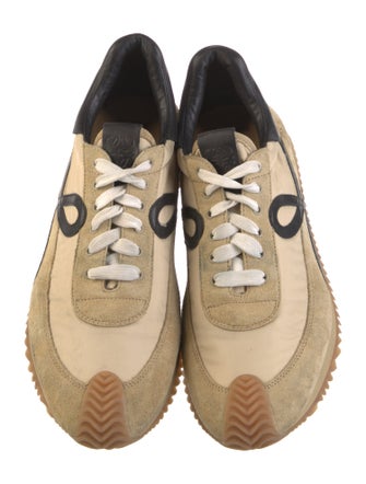 Loewe Suede Colorblock Pattern Sneakers