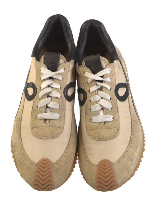 Loewe Suede Colorblock Pattern Sneakers