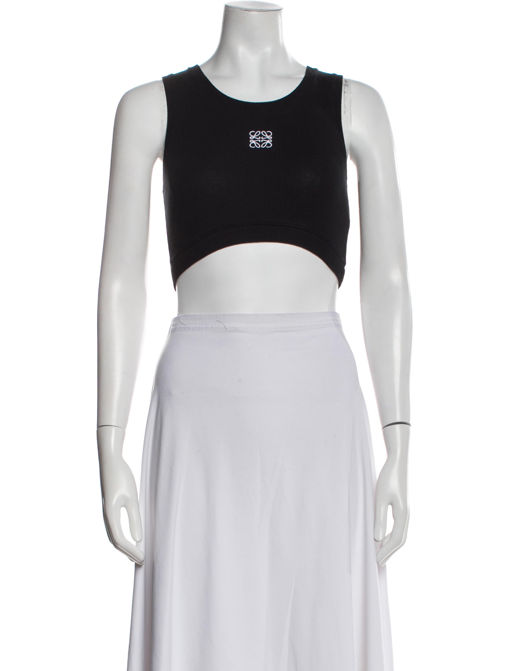 Loewe Graphic Print Scoop Neck Crop Top