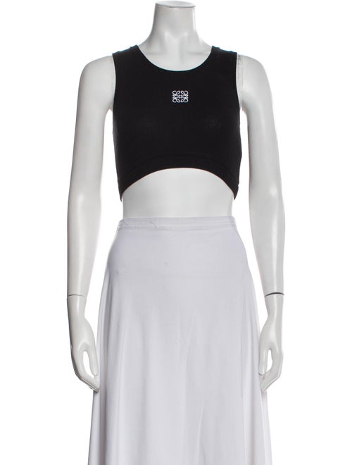 Loewe Graphic Print Scoop Neck Crop Top