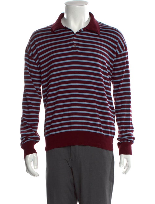 Loewe Paula's Ibiza Striped Collar Polo Sweater