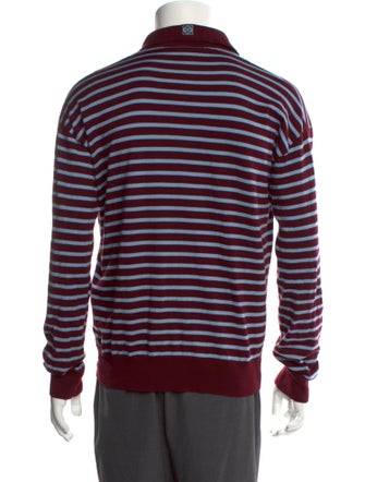 Loewe Paula's Ibiza Striped Collar Polo Sweater