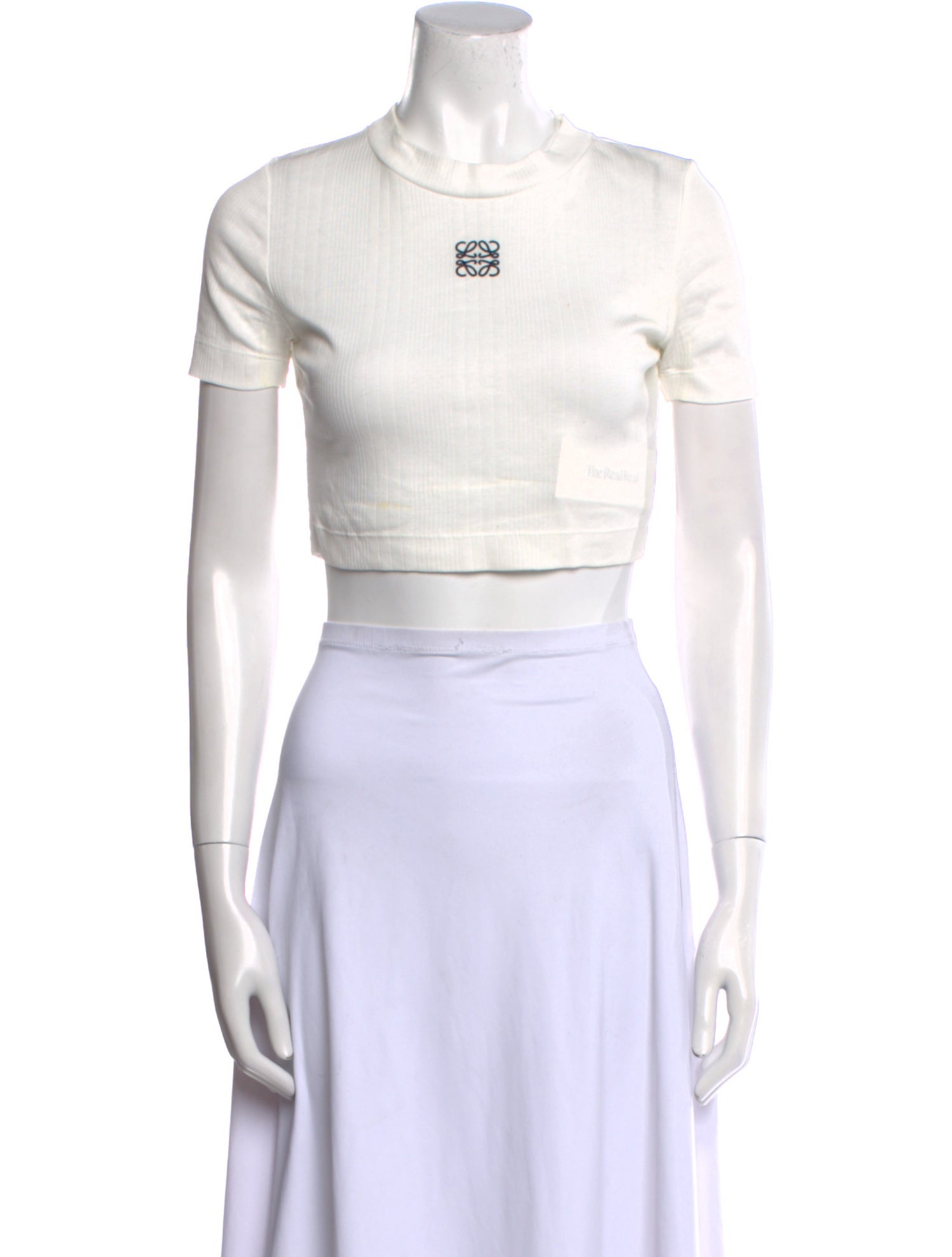 Loewe Mock Neck Short Sleeve Crop Top