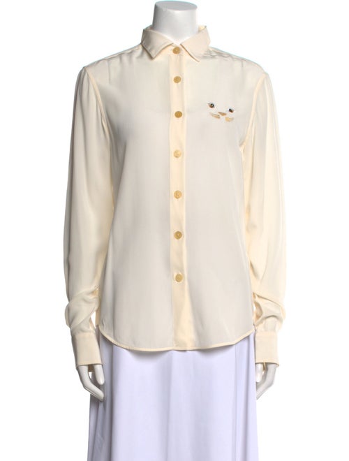 Loewe Silk Long Sleeve Button-Up Top