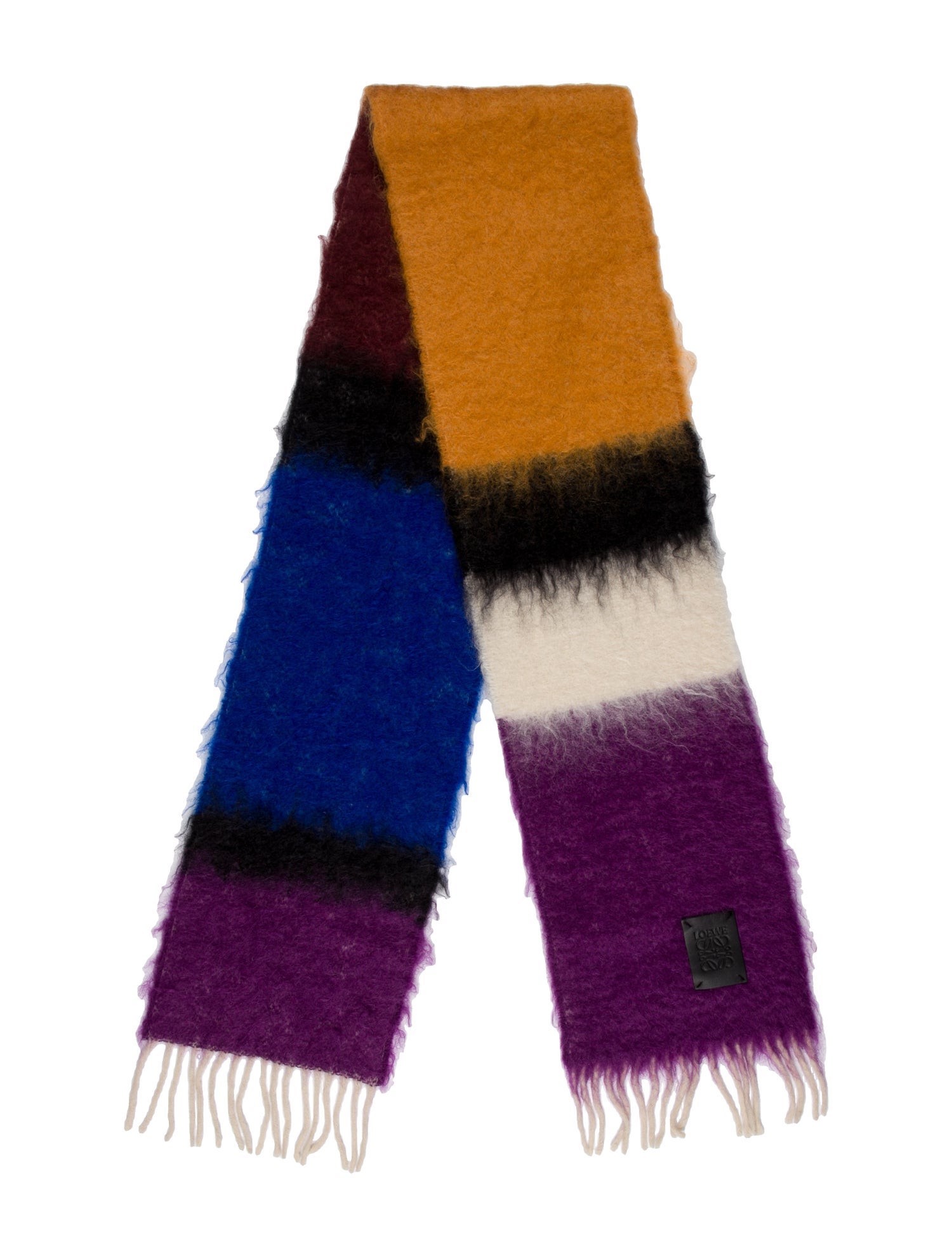 Loewe Mohair Colorblock Pattern Scarf