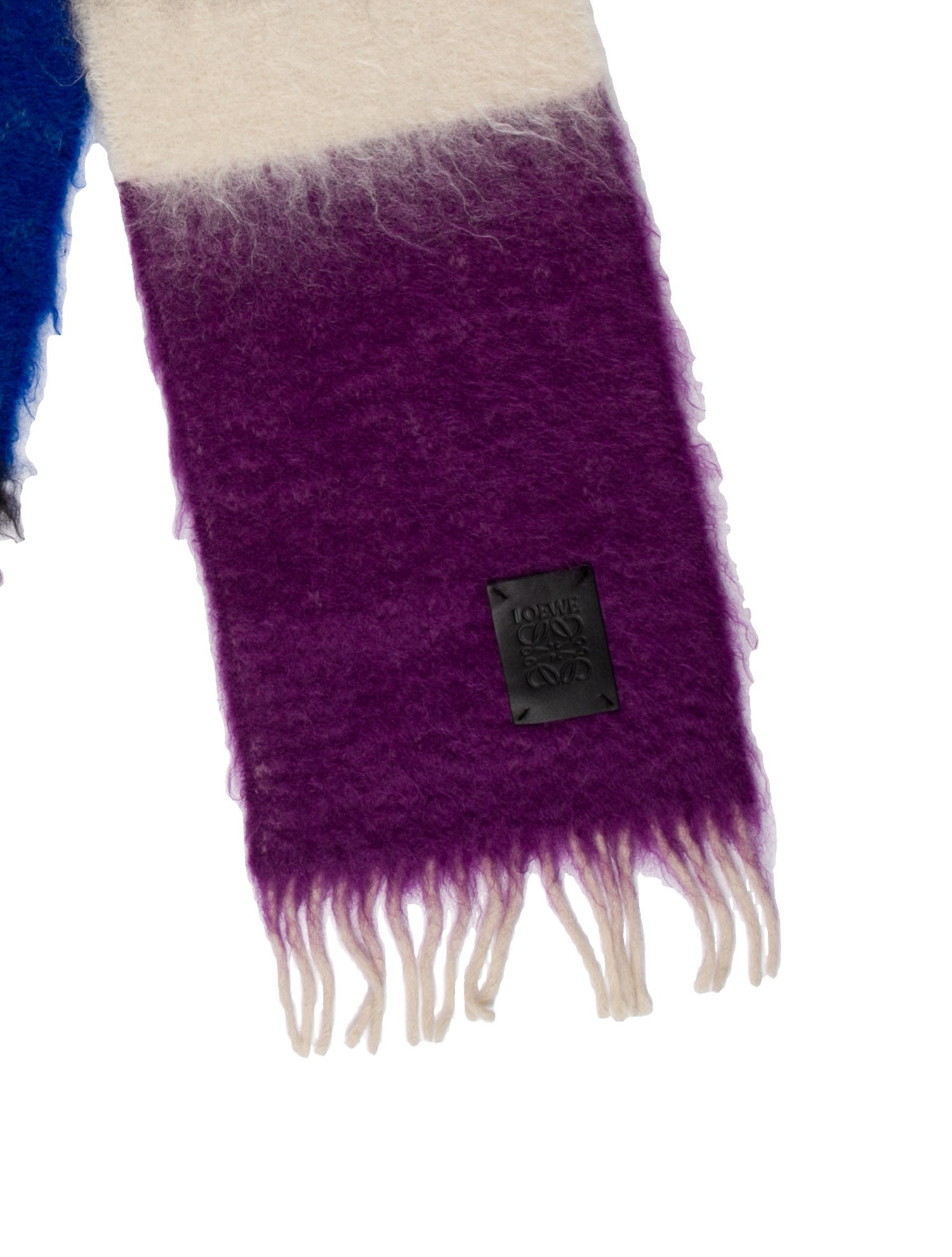 Loewe Mohair Colorblock Pattern Scarf