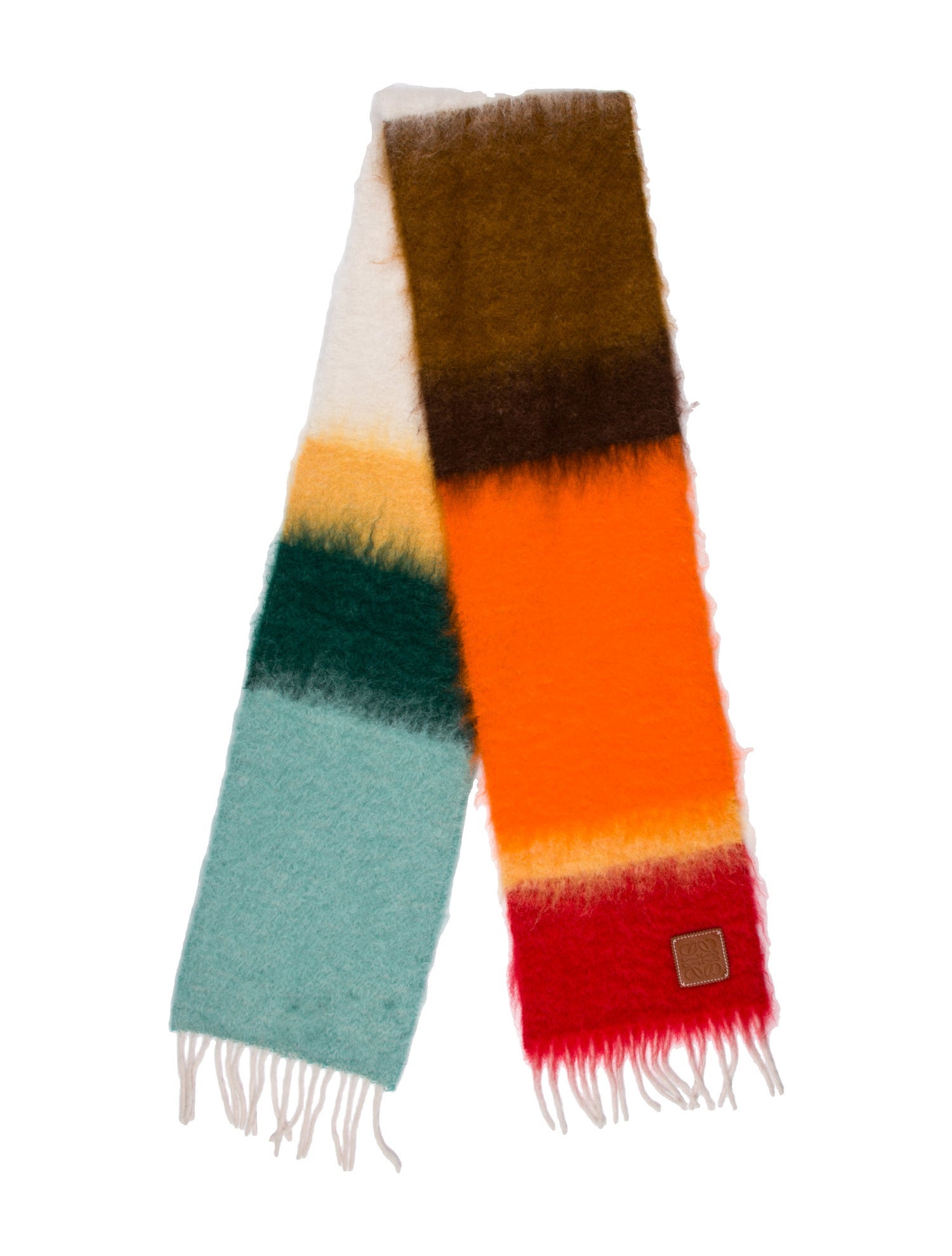 Loewe Mohair Colorblock Pattern Scarf