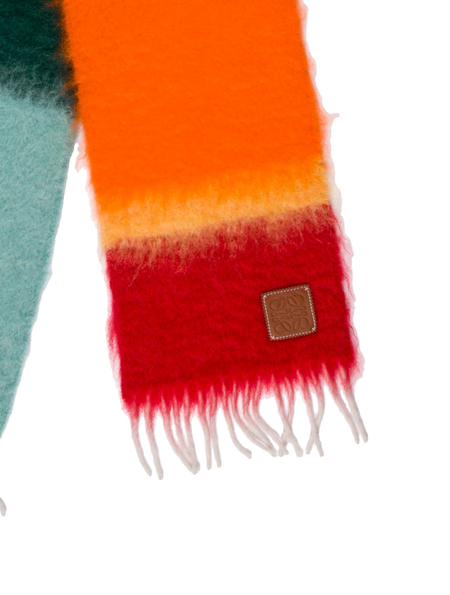 Loewe Mohair Colorblock Pattern Scarf
