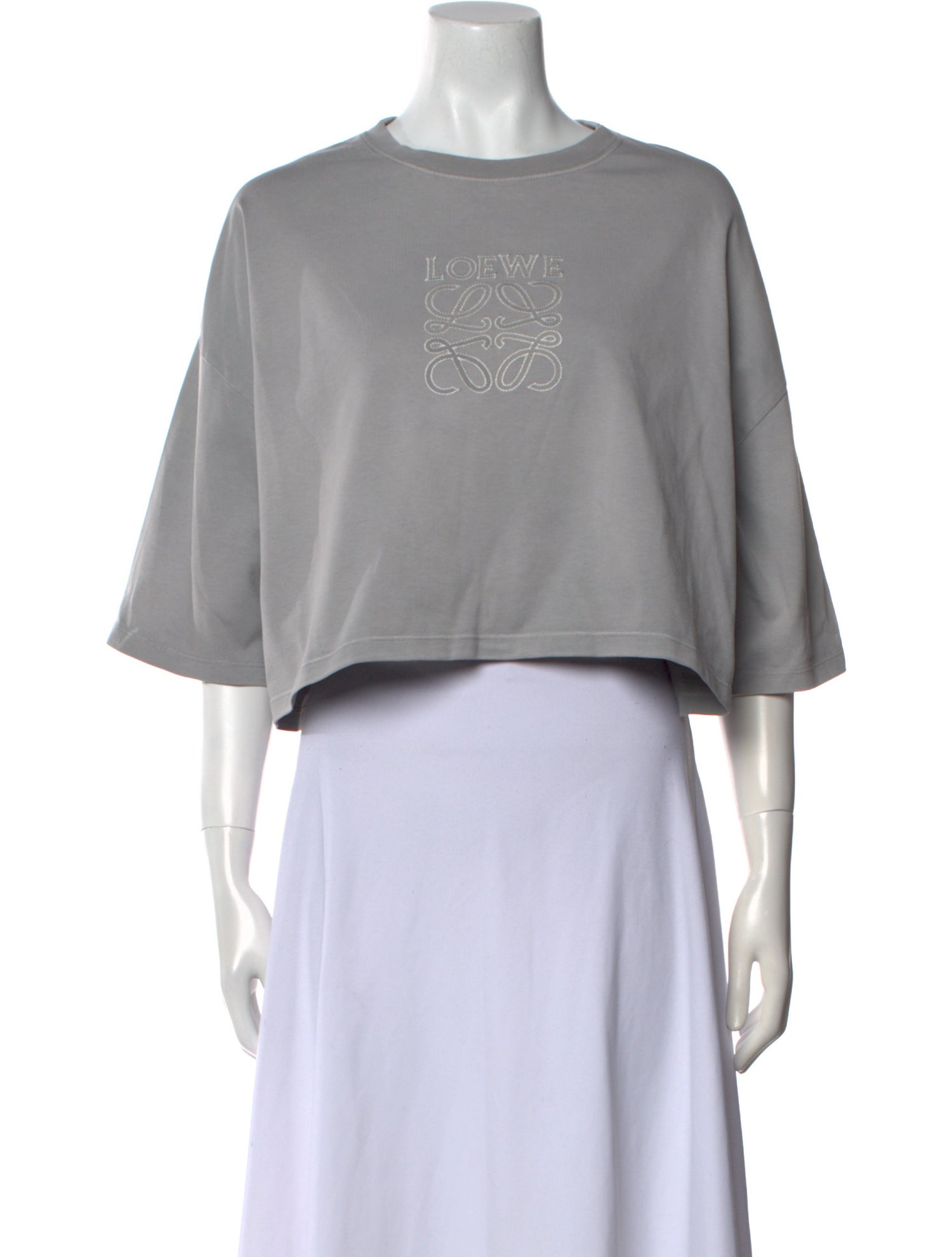 Loewe Graphic Print Crew Neck Crop Top