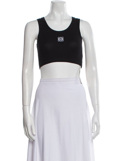 Loewe Graphic Print Scoop Neck Crop Top