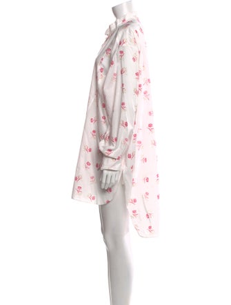 Loewe Floral Print Asymmetric Long Sleeve Floral Print Tunic